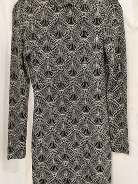 Divided Black and Silver Long Sparkly Sleeve Mini Dress